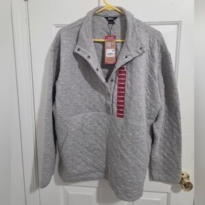Eddie Bauer Women's Light Gray Quilted Sweatshirt